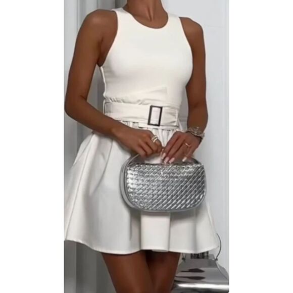 ZARA NWT COMBINATION TWILL BELTED DRESS - Picture 2 of 12